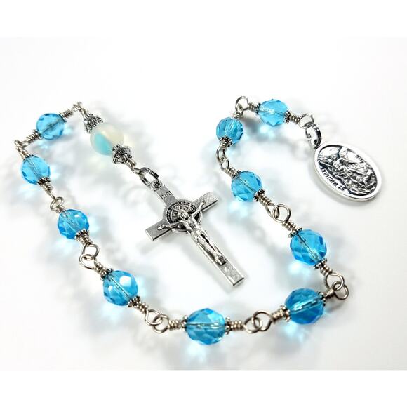 One Decade Rosary, Police Rosary, Handmade Saint Michael Pocket Rosary - Picture 2 of 10